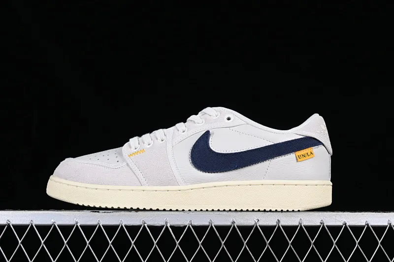 All categories Air Jordan Jordan series basketball shoes Air Jordan 1 Low Y version Uion LA x Air Jordan AJ1 KO Low joint white and gray low-top retro basketball shoes DZ4864-100
